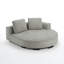 Canapé-lit modulaire rond capitonné surdimensionné rembourré avec 2 coussins, rembourré entièrement en mousse, sans assemblage requis-379423840