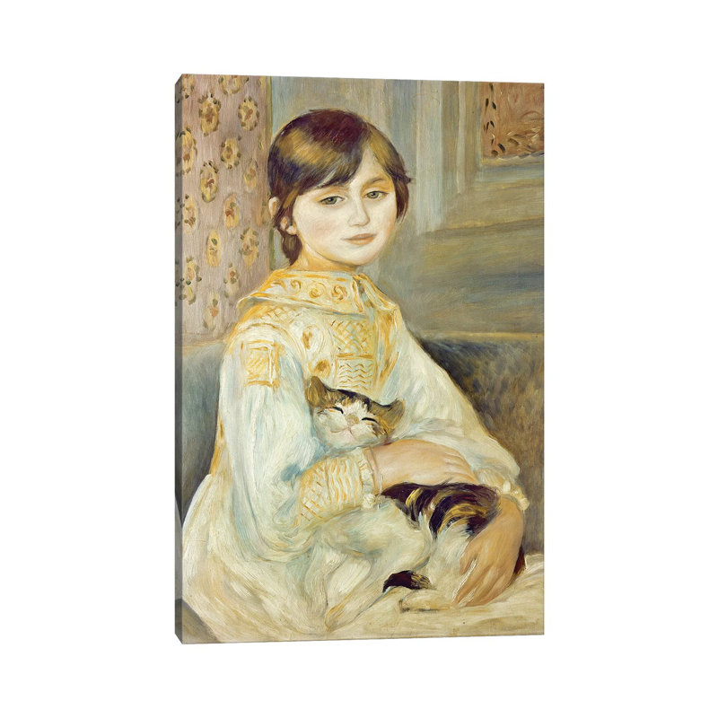 Julie Manet With Cat, 1887 by Pierre-Auguste Renoir - Wrapped Canvas Painting, 101.6 cm H x 66.04 cm W x 1.91 cm D
