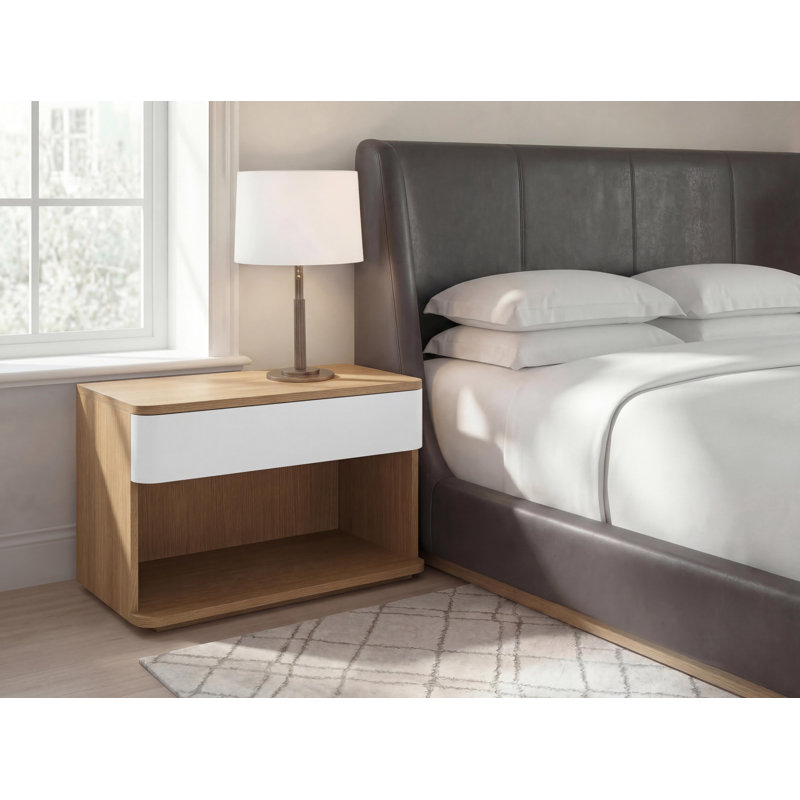 Seoul 1 - Drawer Nightstand, White/Natural