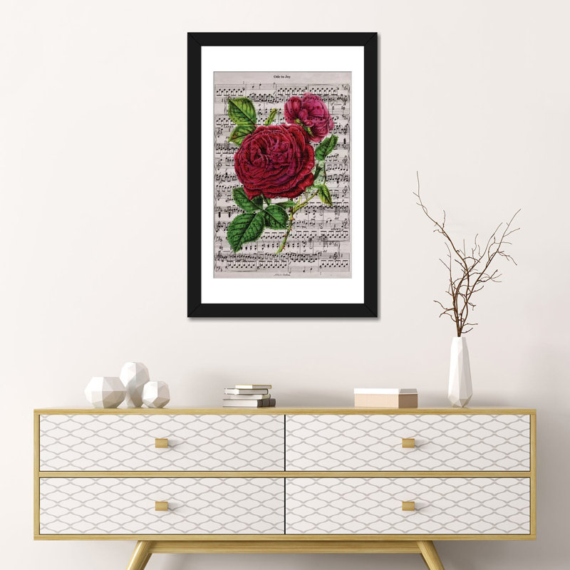 «Ode to Joy», impression sur toile, Papier beaux-arts encadré noir, Blanc, H 32 po x l 24 po x P 1 po