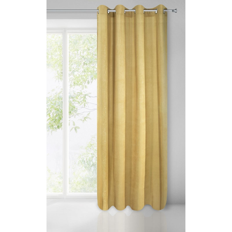Gurucharan Eyelet Blackout Curtain, Mustard