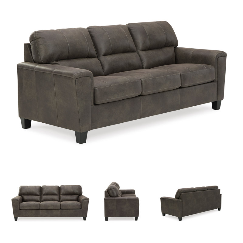 Canapé à accoudoirs carrés 89 po, Gris anthracite
