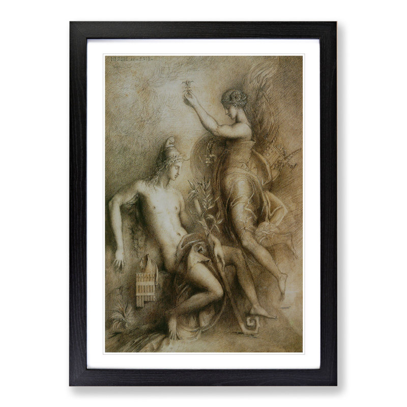 Hesiod and the Muse by Gustave Moreau - Framed Print, Black Framed, 36cm H x 27cm W x 2cm D