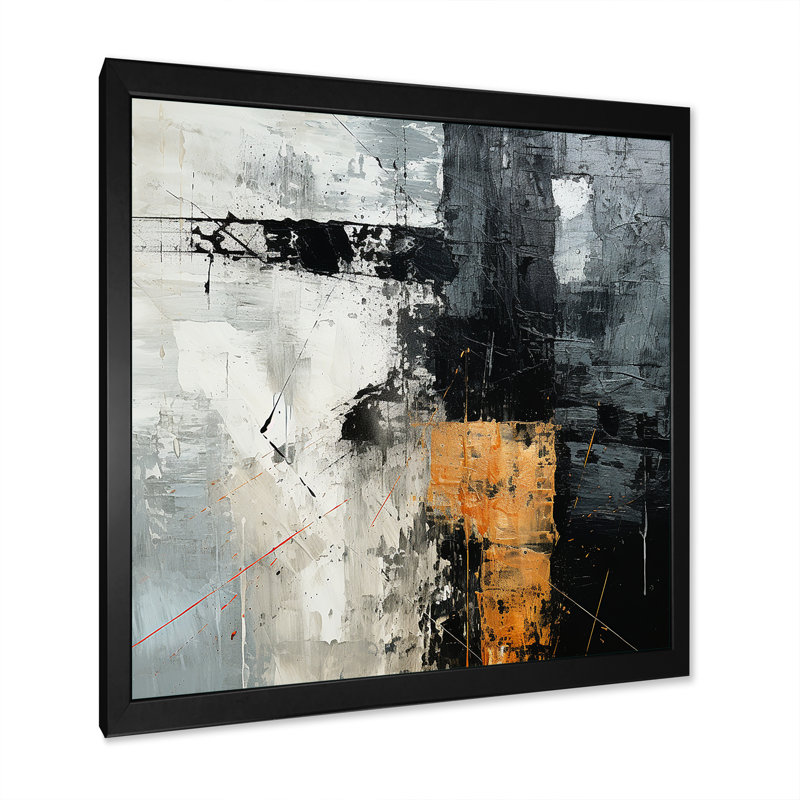 Illustration lunaire noire et blanche I, Cadre simple noir, H 24 po x l 24 po x P 1 po
