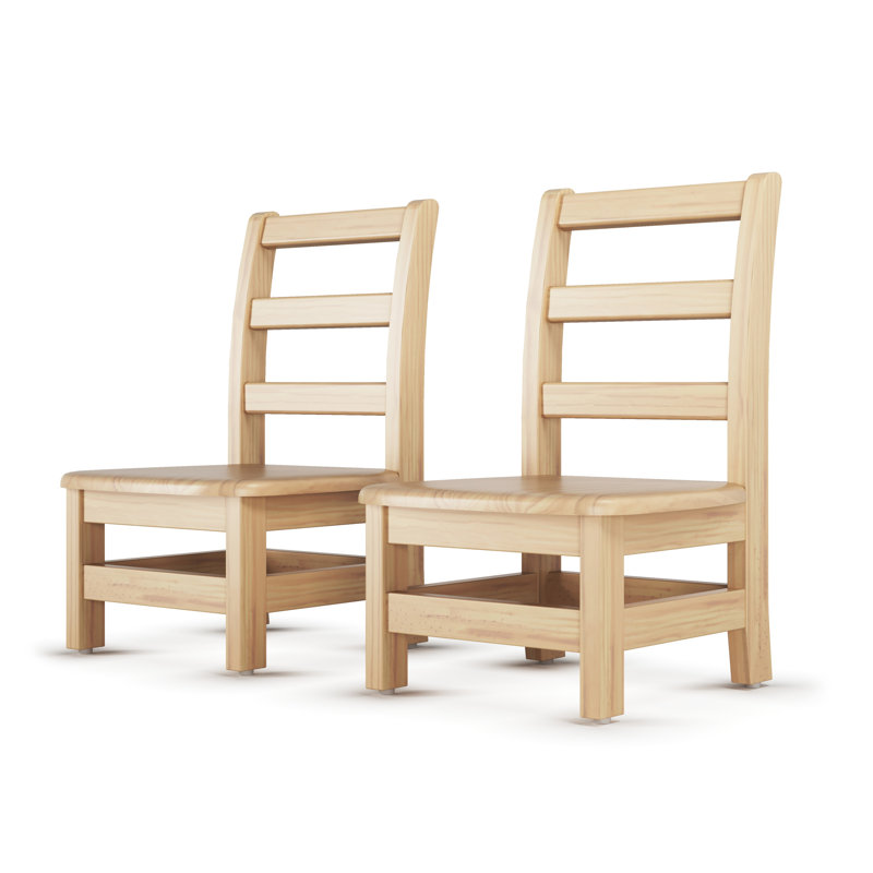 Chaises à dossier en échelle en bois franc Little Innovator, 8 po