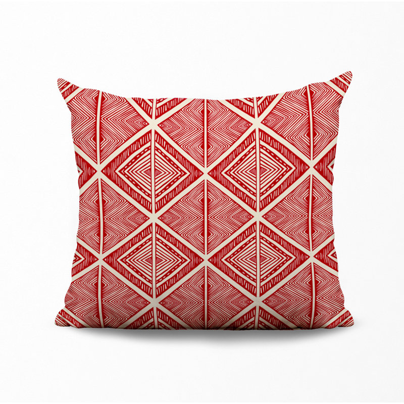 Housse et insert de coussin décoratif en polyester, L 19 po x H 19 po, Rouge