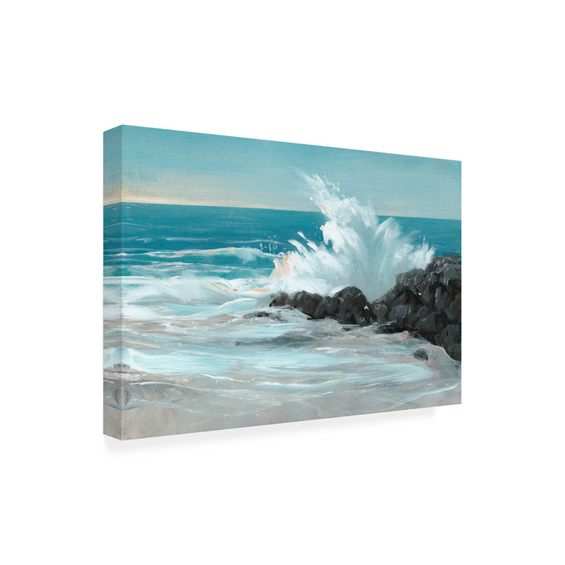 Toile d'extérieur «Crashing Wave I» Fed O'Toole par Fedler, H 12 po x l 19 po x P 1,5 po