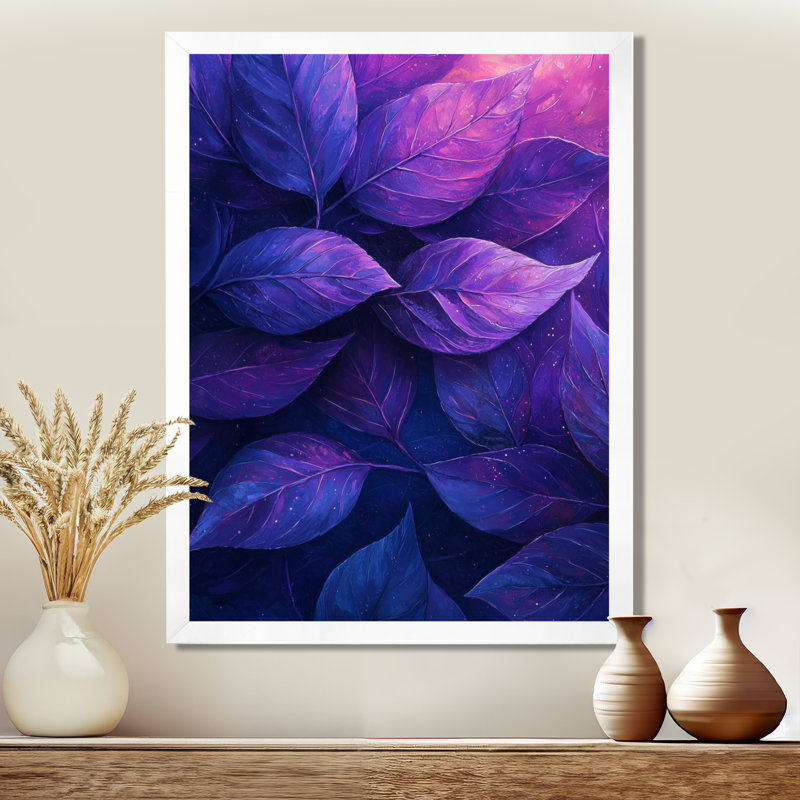 Collage de soirée feuilles de prune II - impressions murales florales, H 32 po x l 16 po, Impression encadrée, Blanc