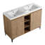 Meuble-lavabo autoportant 48 po avec lavabo double, charnière de porte à fermeture douce
