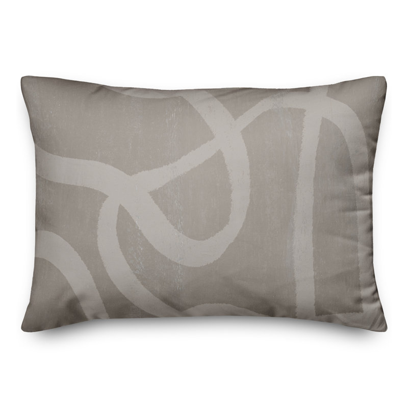 Modern Beige Lines I Throw Pillow