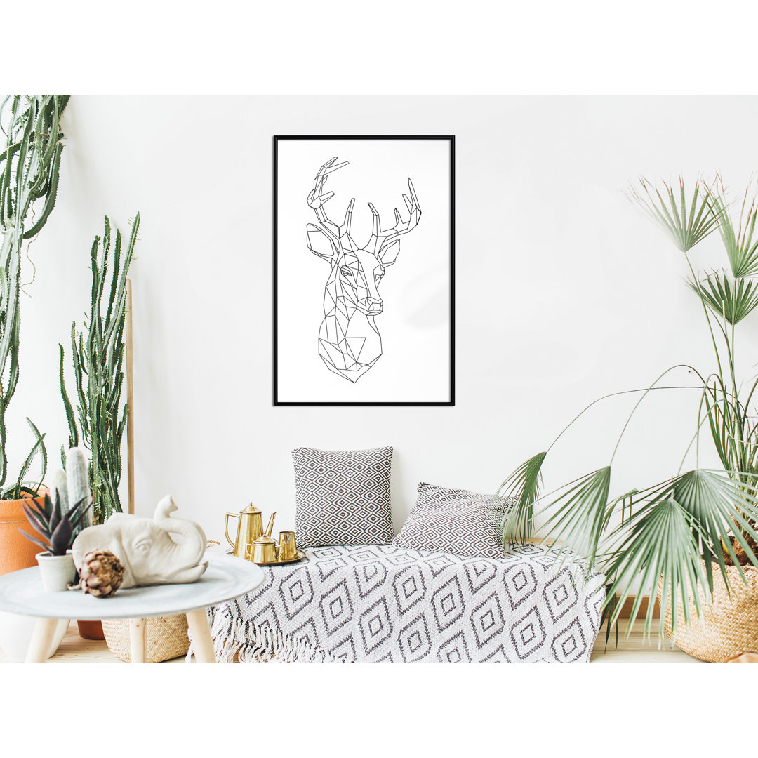 Gerahmtes Poster Minimalist Deer