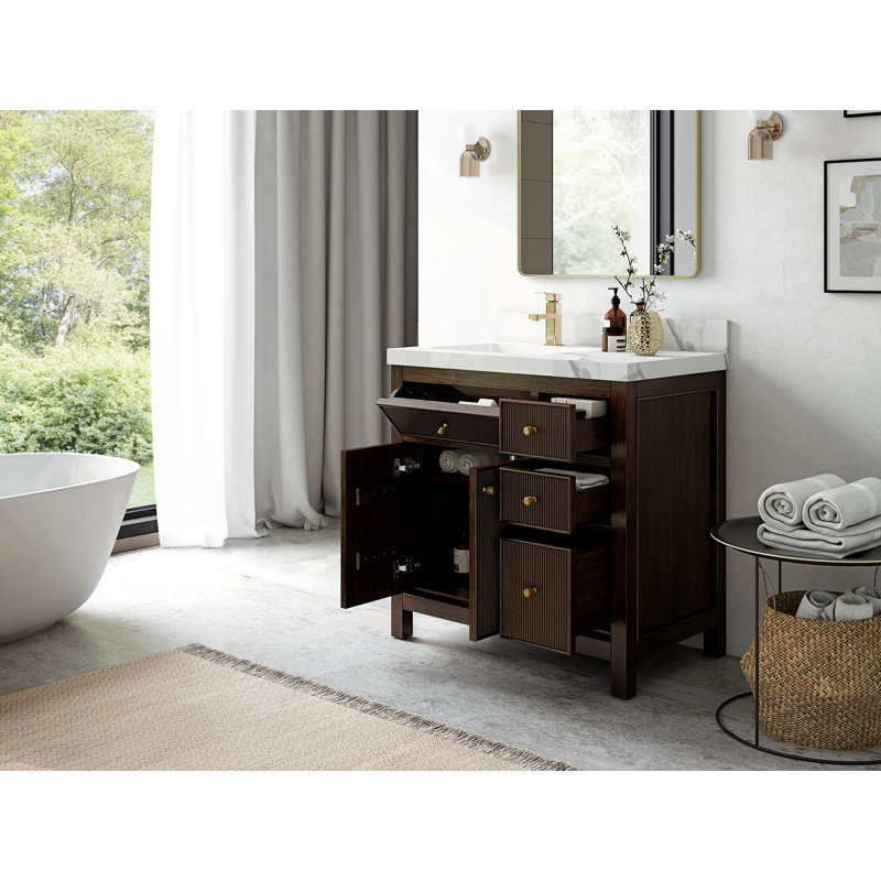 Teck de 36 po Sonoma X P 22 po De salle de bain Marbre de Carrare
