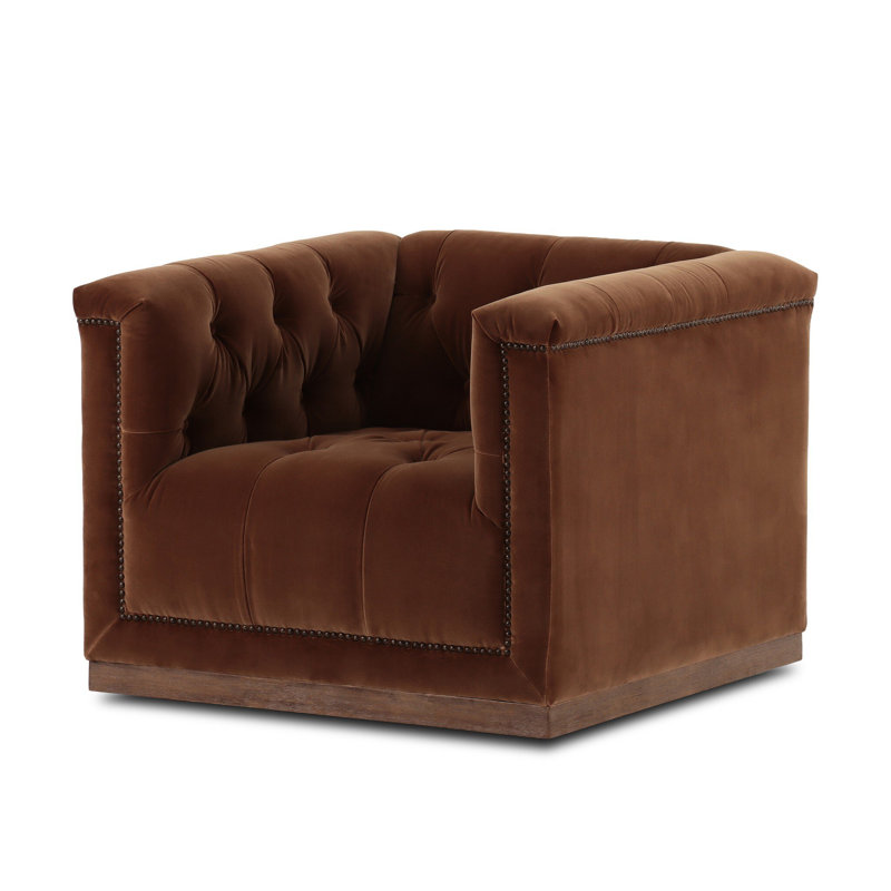 Maxx Upholstered Swivel Tufted Chair