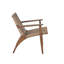 Chaise d'appoint Clearwater avec dossier et siège en rotin, structure en acajou, parfaite pour un décor côtier et rustique.