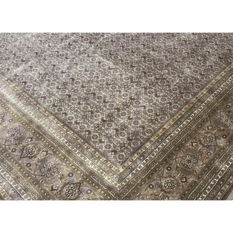 Tapis doré et doré de haute qualité noué à la main