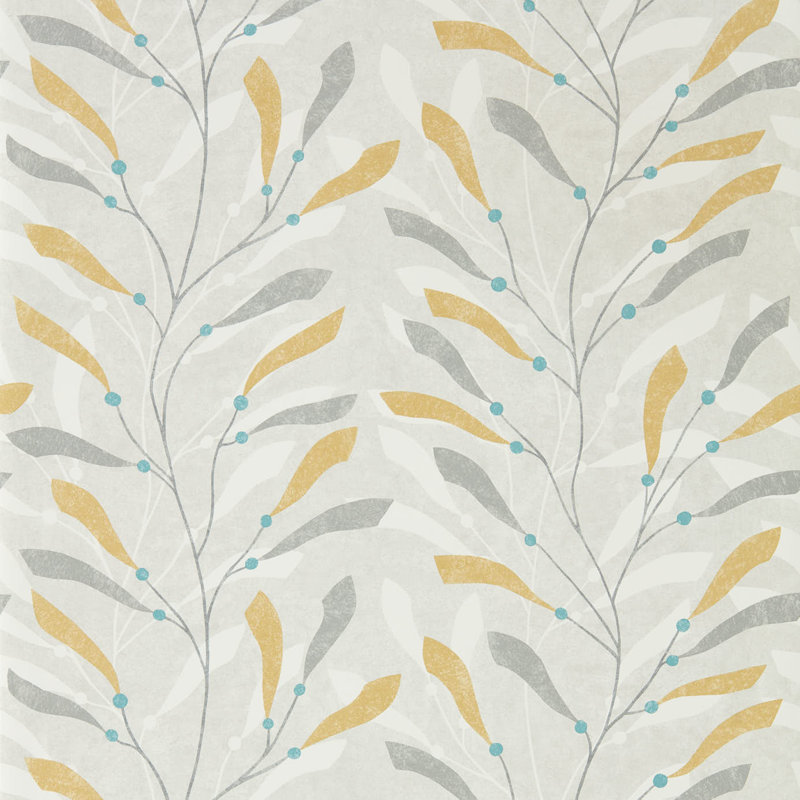 Sea Kelp Wallpaper, Ochre/Slate