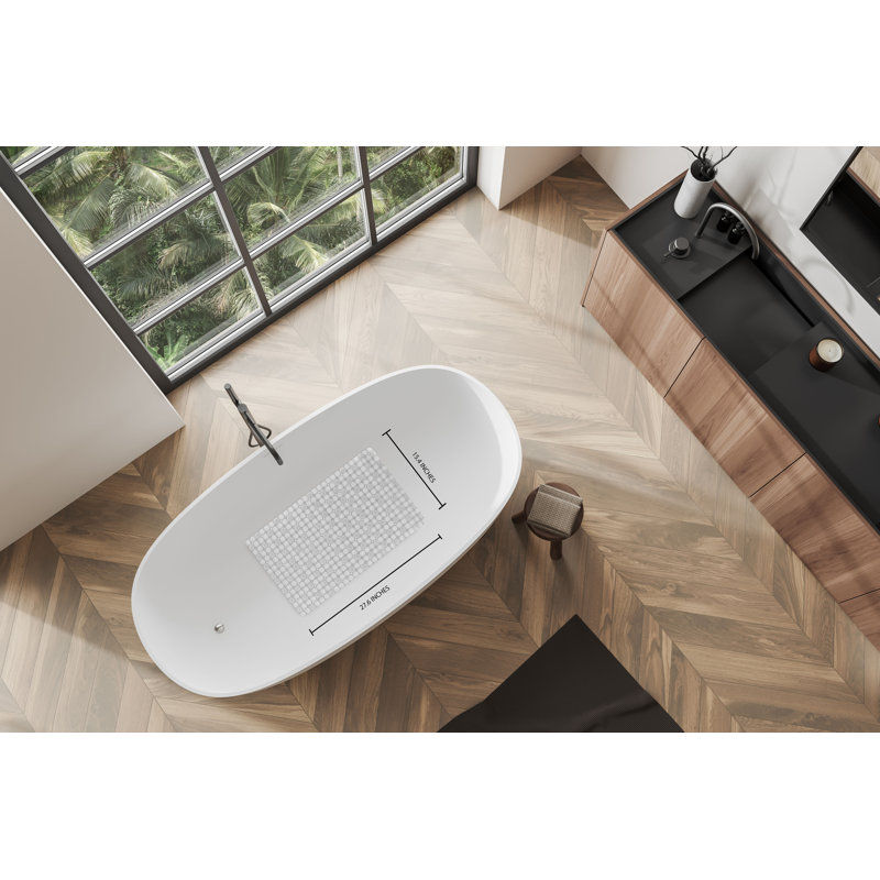 Douche antidérapante en PVC Splash Earth Ahmina, Blanc / Blanc
