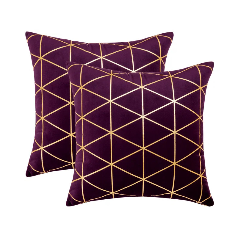 Coussin décoratif en velours, Mauve