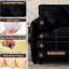 Fauteuil inclinable noir avec revêtement en chenille pour le salon. Siège profond, coussins à double couche, fauteuil surdimensionné, pièce ou chambre à coucher. Combinaison de bricolage, noir. Spacieux et confortable-1700251004