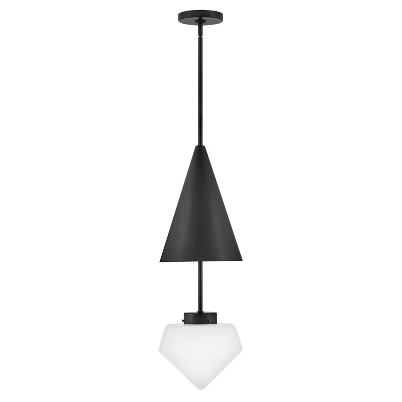 Luminaire suspendu simple à 1 lumière Gilroy, Noir
