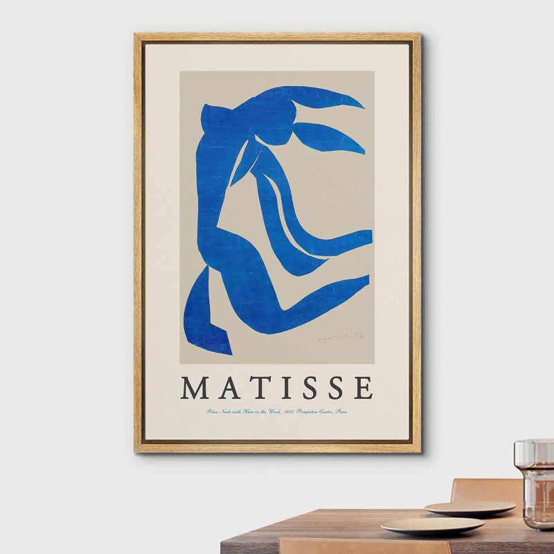 Classical Artwork " Blue Nude With Hair In The Wind ", Natural, 24" H x 16" W x 1.5" D