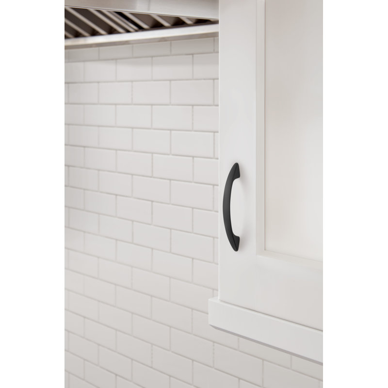 Arc 3 inch (76mm) Centre-to-Centre Matte Black Cabinet Pull - 25 Pack, 3", Matte Black