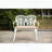 Patio Cast Aluminum Garden Bench with Cushion and Floral Rose Design-1813121891