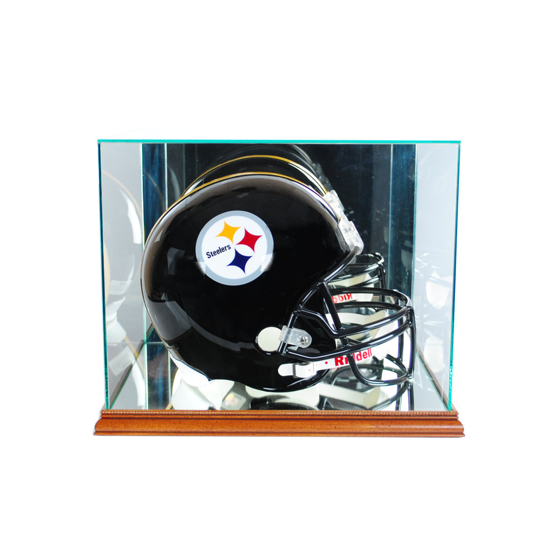 Perfect Cases And Frames 15'' W 12'' D Football Glass Hat / Helmet Case Perfect Cases and Frames Color: Walnut