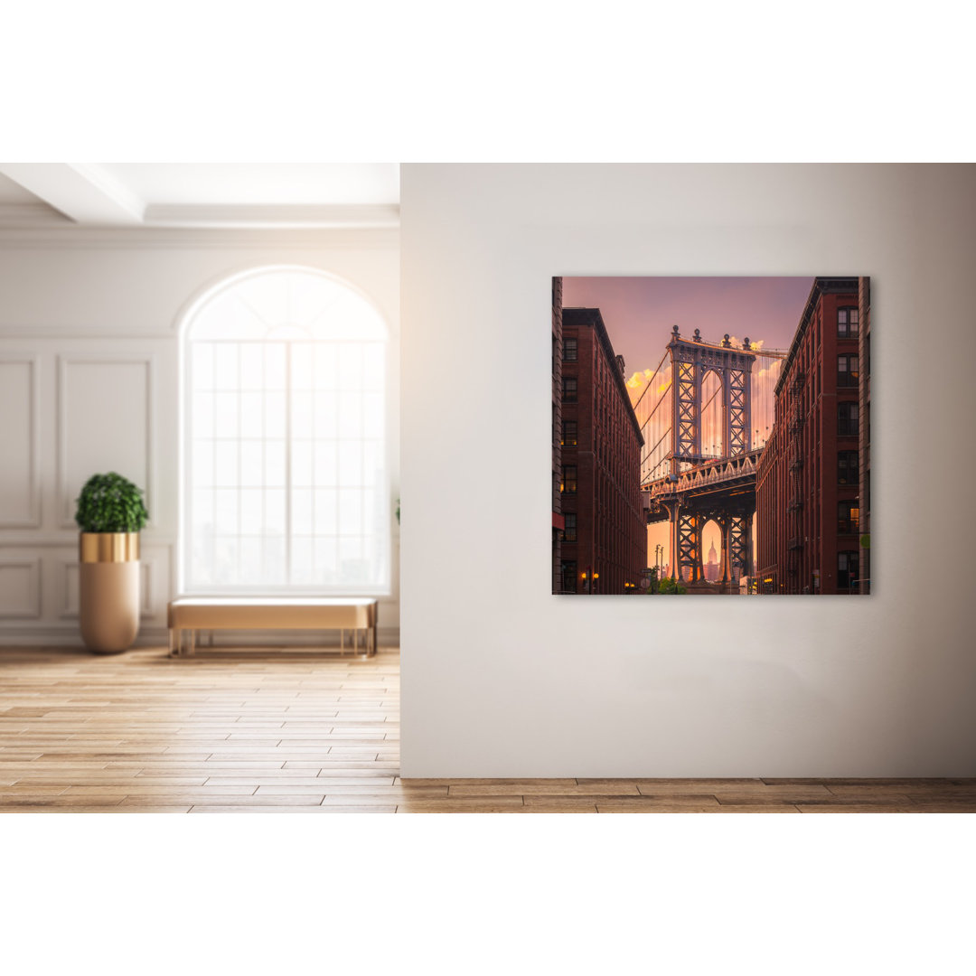 Gerahmtes Poster Manhattan Bridge von Brooklyn Street