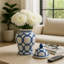 Vase en céramique en grès avec couvercle avec design classique - Élégant vase décoratif-89110054