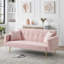 Canapé-lit 71,7 pouces en molleton rose avec deux coussins décoratifs-913325358