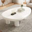 Modern Triangular Cream-White Low Coffee Table with a Three-Leg Design, Suitable for Living Rooms