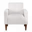 Fauteuil 1 place blanc doux avec accoudoirs Boucle, sièges d'appoint modernes pour le salon et la chambre à coucher