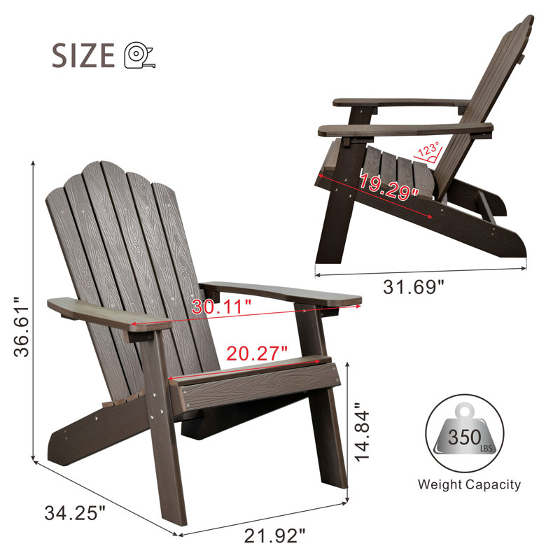Outdoor Adirondack Chair, Brown