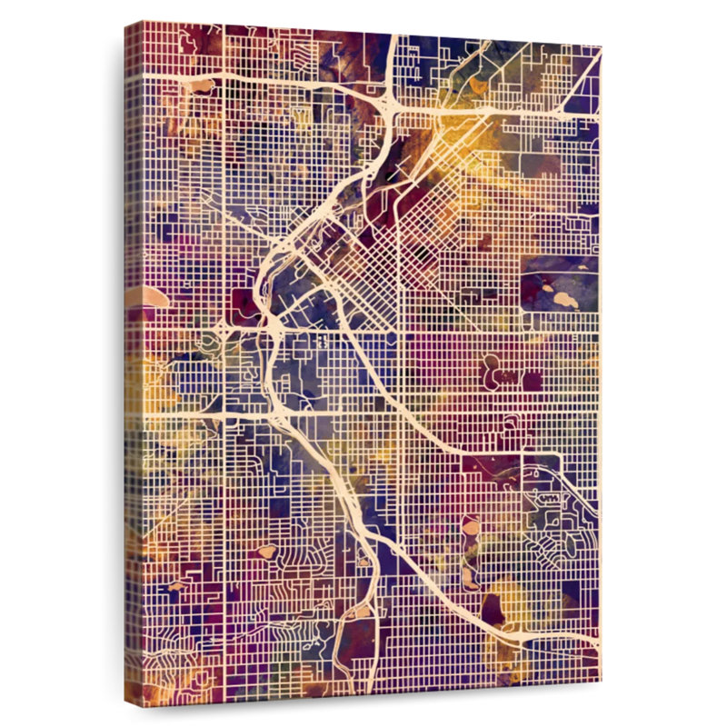 Aliaz Denver Colorado Street Map III, H 12 po x l 8 po