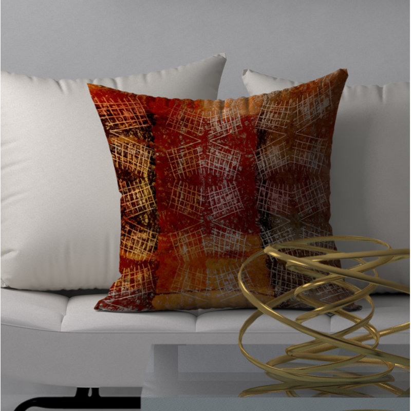 Abstract Throw Pillow, 18" H x 18" W