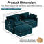 Canapé respirant à assise profonde et 2 coussins en chenille-2143341521