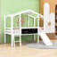 Lit mezzanine simple en bois avec bande lumineuse, glissade et tableau noir-1939383961