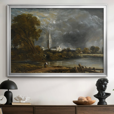 Salisbury Cathedral from the Meadows (Full-Scale Oil Sketch)-John Constable-Framed Gallery Wrapped Canvas-c. 1829