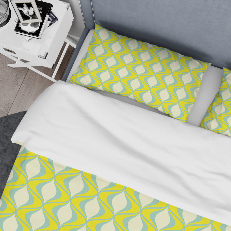 Modern & Contemporary Polyester Twill Geometric Shapes Duvet Cover, King Duvet Cover + 2 Shams