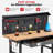 Workbenches for Garage Work Bench with Wheels 60 Inch Adjustable Rubber Wood Top Garage Workbench with Drawers, Pegboard, Power Outlets