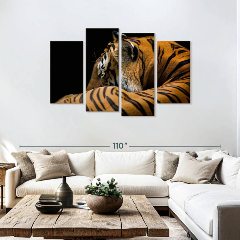 Tigre majestueux, H 48 po x l 75 po