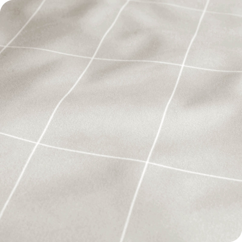 Grid Modern & Contemporary Duvet Cover, King/California King Duvet Cover + 2 King Shams, Stone/White