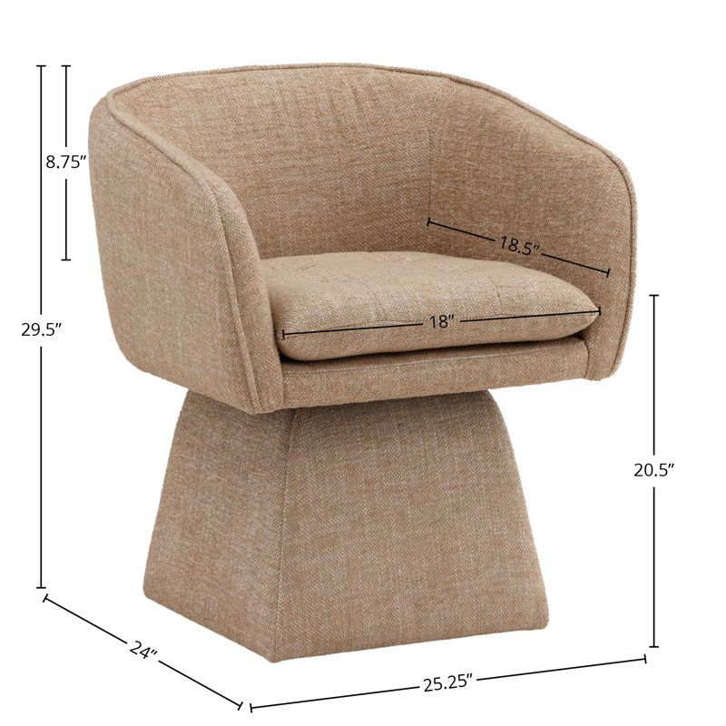 Jonie Upholstered Swivel Chair, Camel, Camel