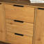 Buffet avec buffet, cuisine avec rangement fonctionnel, 3 tiroirs et 2 portes, couleur bois naturel, armoire robuste pour et et doux