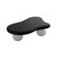 Table basse de 40 pouces en forme de nuage avec 3 pieds sphériques pour le salon, pieds noirs et pieds blancs-130622881-130622882-130622885