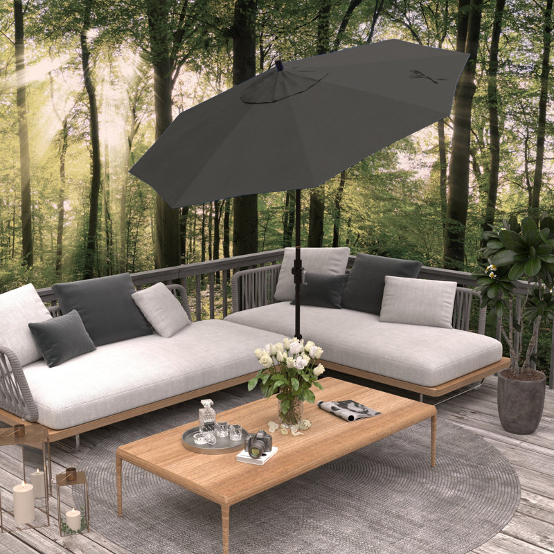 Parasol de marché 9 pi Santana Praneeth, Zinc - Pacifica Premium