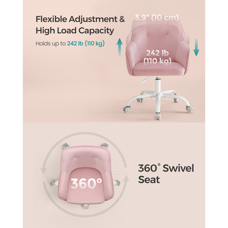 Office Chair, Pink Velvet