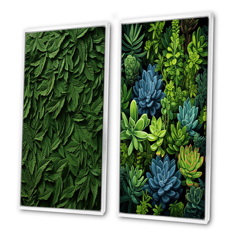 Ensemble de salon Herbs Rosemary Whispers II - Herbs Wall Art, Cadre flottant blanc, H 32 po x l 33 po