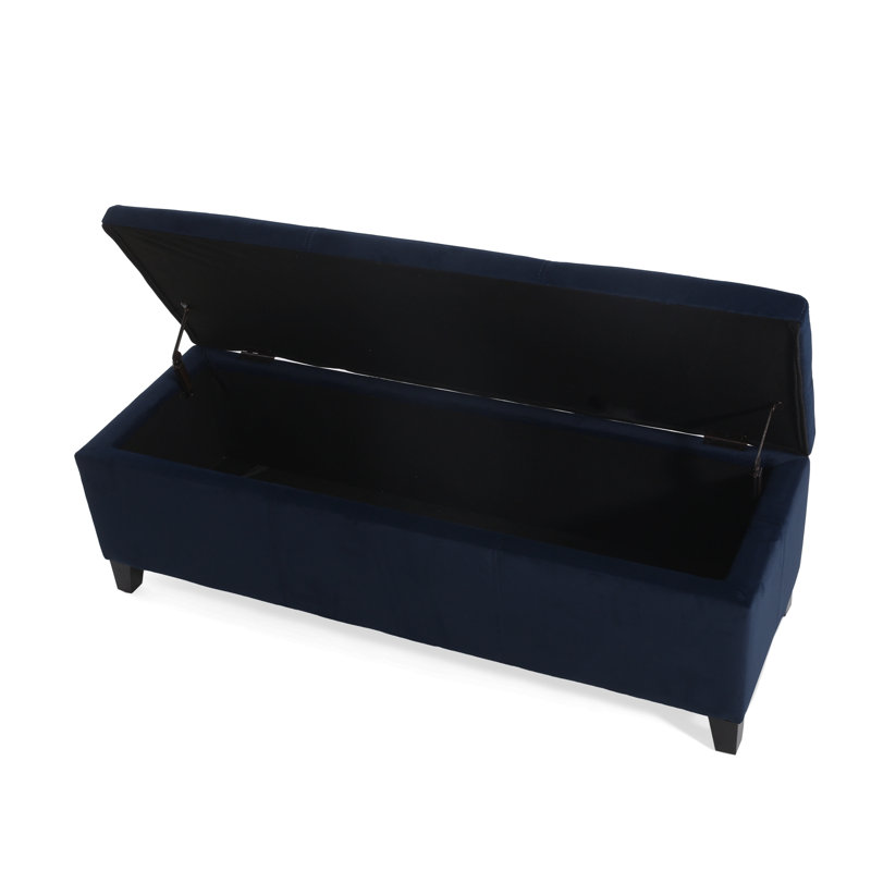 Banc rembourré avec rangement rabattable, Bleu très foncé
